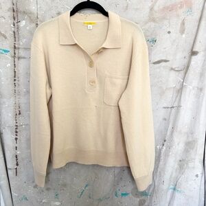 J Crew Cashmere Collared Sweater Oversized AQ382